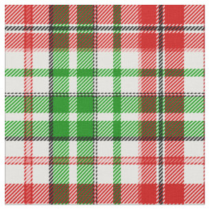 Black Red Green Plaid Tartan Design  Fabric