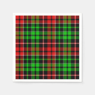 Black Red Green Plaid Tartan Design Napkin