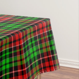 Black Red Green Plaid Tartan Design  Tablecloth