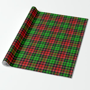 Black Red Green Plaid Tartan Design  Wrapping Paper