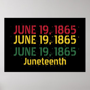 Black Red Green Yellow June 19 1865 Juneteenth Poster