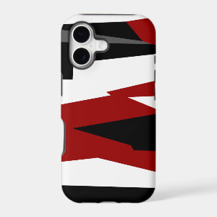 Black red grey and white
