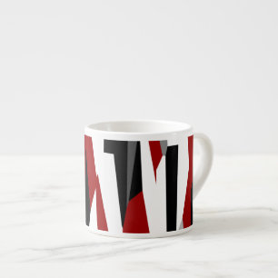 Black red grey and white espresso cup
