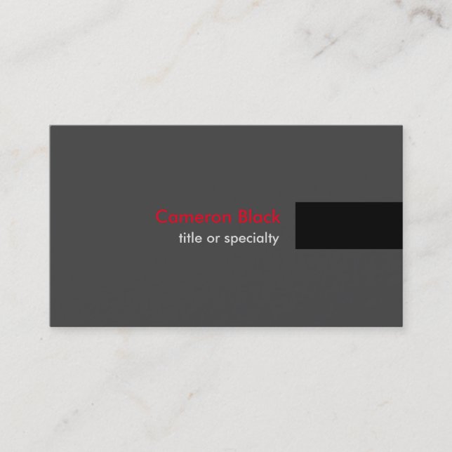 Black Red Grey Modern Unique Trendy Professional Business Card (Front)