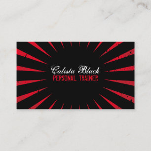 Black & Red Grunge Burst Custom Bizcards Business Card