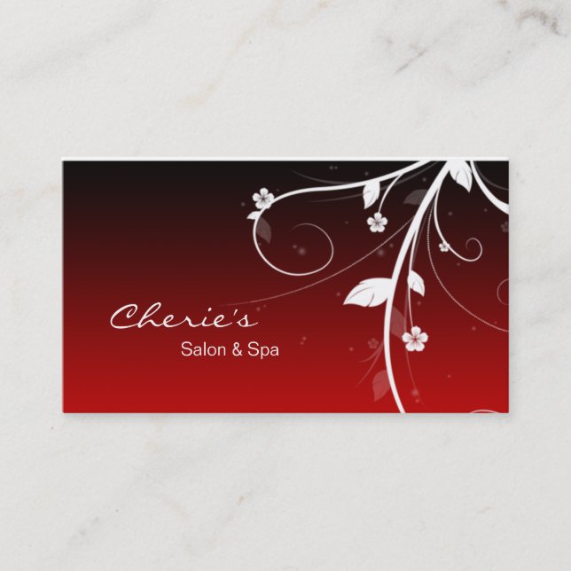 Black Red Hair / Nail Salon business card (Front)