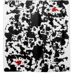 Black & Red Ink / Splatter + your backgr. & ideas Shower Curtain