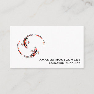 Black & Red Japanese Koi Fish Artistic Business Card