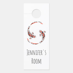 Black & Red Japanese Koi Fish Artistic Door Hanger