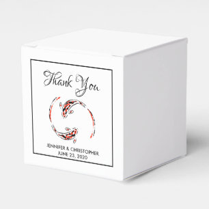 Black & Red Japanese Koi Fish Artistic Wedding Favour Box