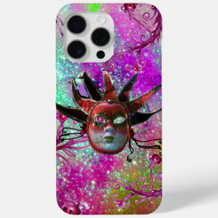 BLACK RED JESTER MASK Masquerade Party Purple Blue iPhone 15 Pro Max Case