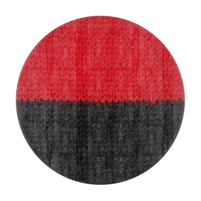 Black-red knit: striped closeup. cutting board (Front)
