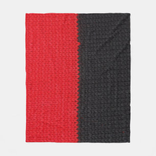 Black-red knit: striped closeup. fleece blanket