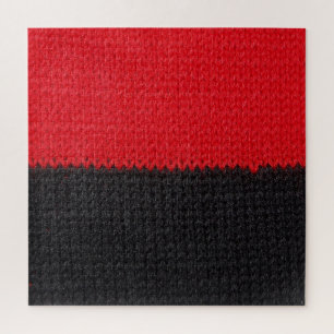 Black-red knit: striped closeup. jigsaw puzzle