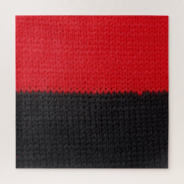 Black-red knit: striped closeup. jigsaw puzzle (Vertical)
