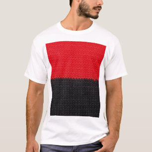 Black-red knit: striped closeup. T-Shirt