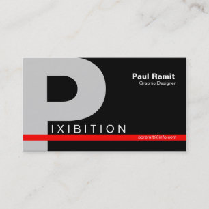 Black & Red Line Business Card