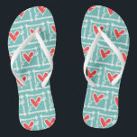 Black & Red Love Heart Flip Flops<br><div class="desc">Love heart wedding flip flops.</div>