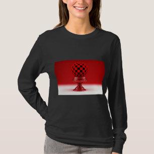 Black & Red Mandy Ball On Metallic Rose Base T-Shirt