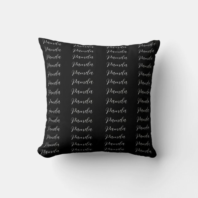 Black Red Minimalist Add Name Personalised Cushion (Front)