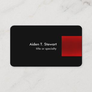 Black Red Modern Unique Plain Trendy Professional Business Card