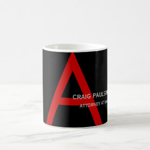 Black Red Monogram Attorney at Law Lawyer Coffee Mug