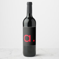 Black Red Monogram Initial Letter Modern Plain