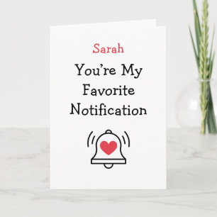 Black Red Notification Modern Bell Icon Valentine Card