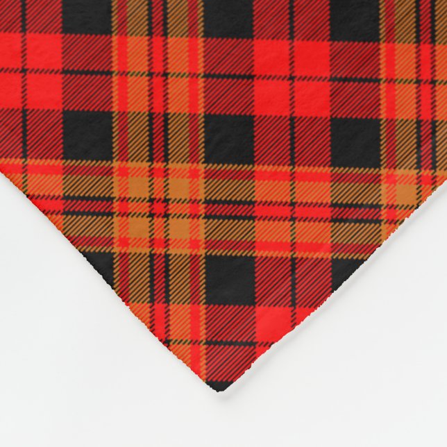 Black Red Orange Seamless Tartan Fleece Blanket (Corner)