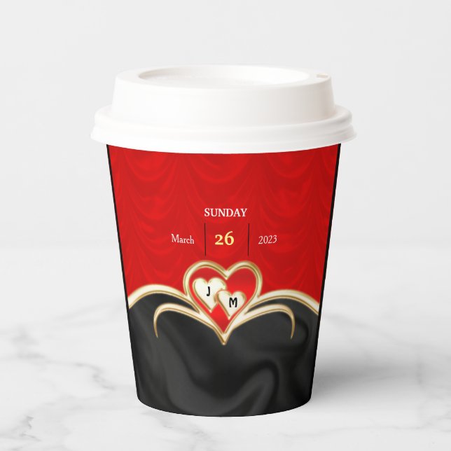 Black & Red Paper Cups (Front)