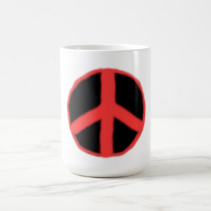Black red peace coffee mug