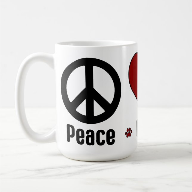 Black Red Peace Love BBG Mug (Left)