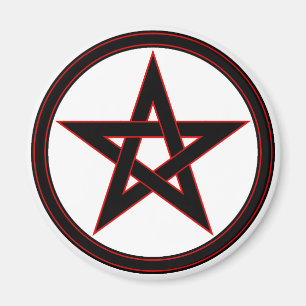 Black & red pentacle magnet