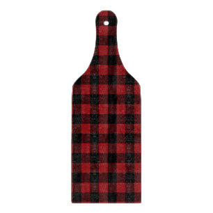 Black & Red Plaid Checked - Cutting Board