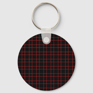 Black Red Plaid Key Ring