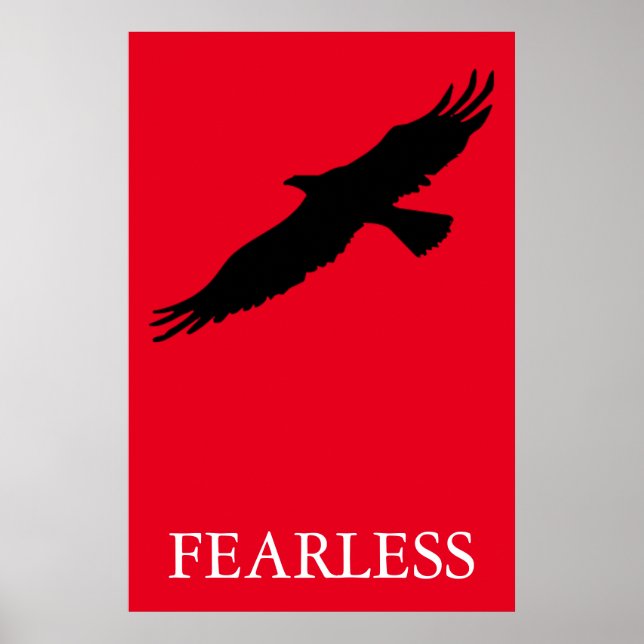 Black & Red Pop Art Fearless Leader Eagle Poster (Front)