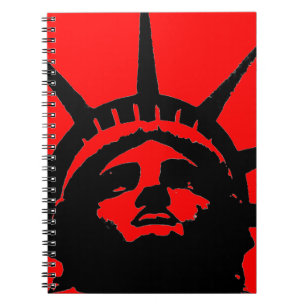 Black Red Pop Art Statue of Liberty Notebook