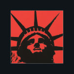 Black Red Pop Art Statue of Liberty Wood Canvas<br><div class="desc">Retro Travel Advertisements -New York City Symbol Buildings Images & Digital Paintings</div>