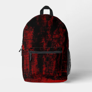 Black & Red Printed Backpack