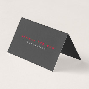 Black Red Professional Minimalist Business Card