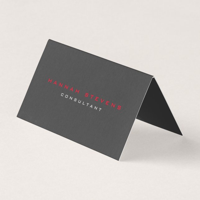 Black Red Professional Minimalist Business Card (Front)
