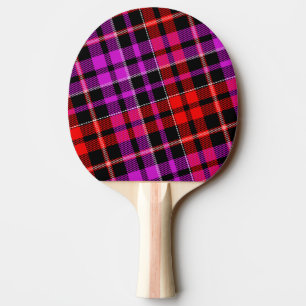 Black Red Purple Plaid Tartan Design  Ping Pong Paddle