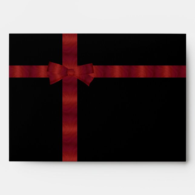 Black & Red Ribbon Envelopes (Front)