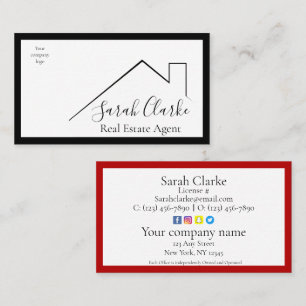 Black & Red Roof Top Business Card