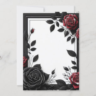 Black & Red Roses Invitation