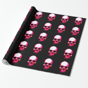 Black & Red Skull Christmas Wrapping Paper