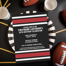 Black Red Sports Jersey Birthday party