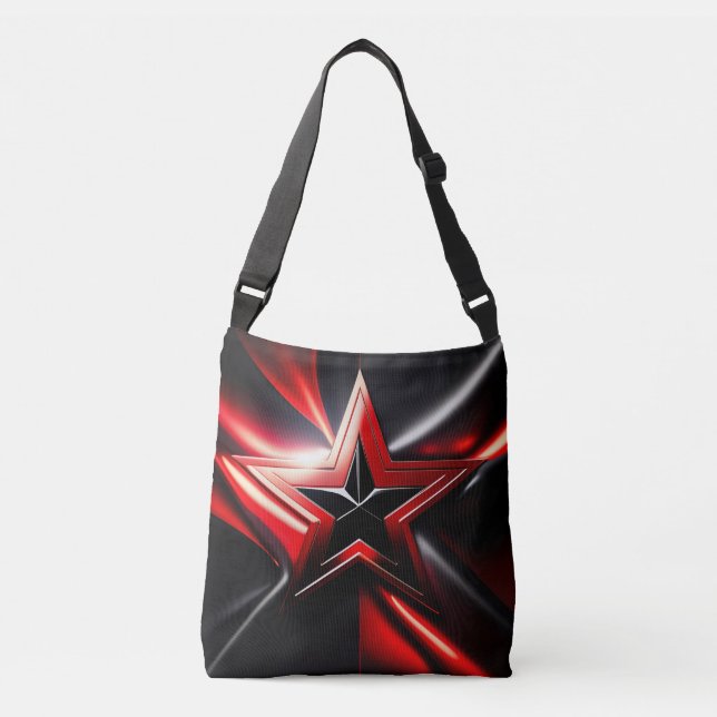 Black Red Star Crossbody Bags (Front)