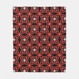 Black Red Star Gothic Geometric Classic Pattern Fleece Blanket