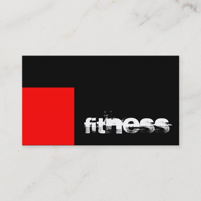 Black Red Stripe Fitness Sport Business Card (Front)
